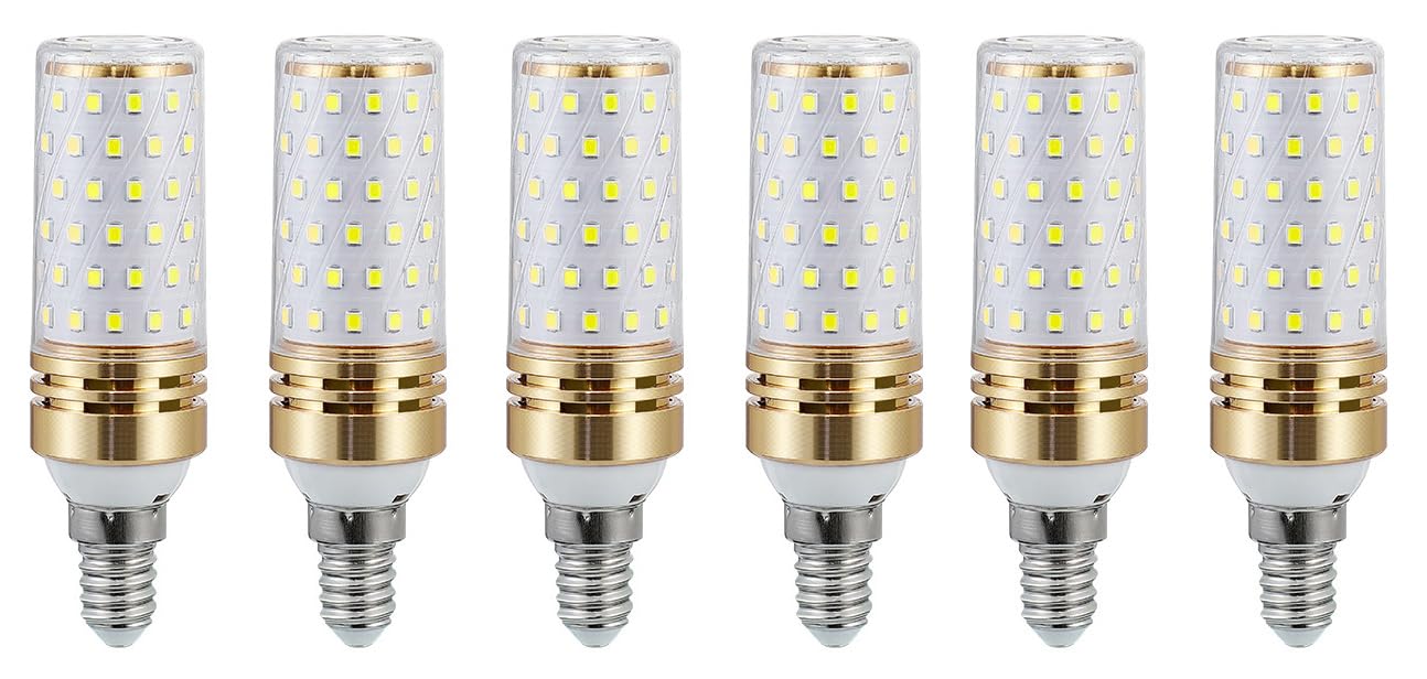 Aiwerttes E14 LED Light Bulb 9W,1000LM Equivalent to 100W Halogen Bulb,E14 LED Corn Light Bulbs for Chandeliers Home Lighting Decor,Not Dimmable,AC 220V,6 Pack(Cold White)
