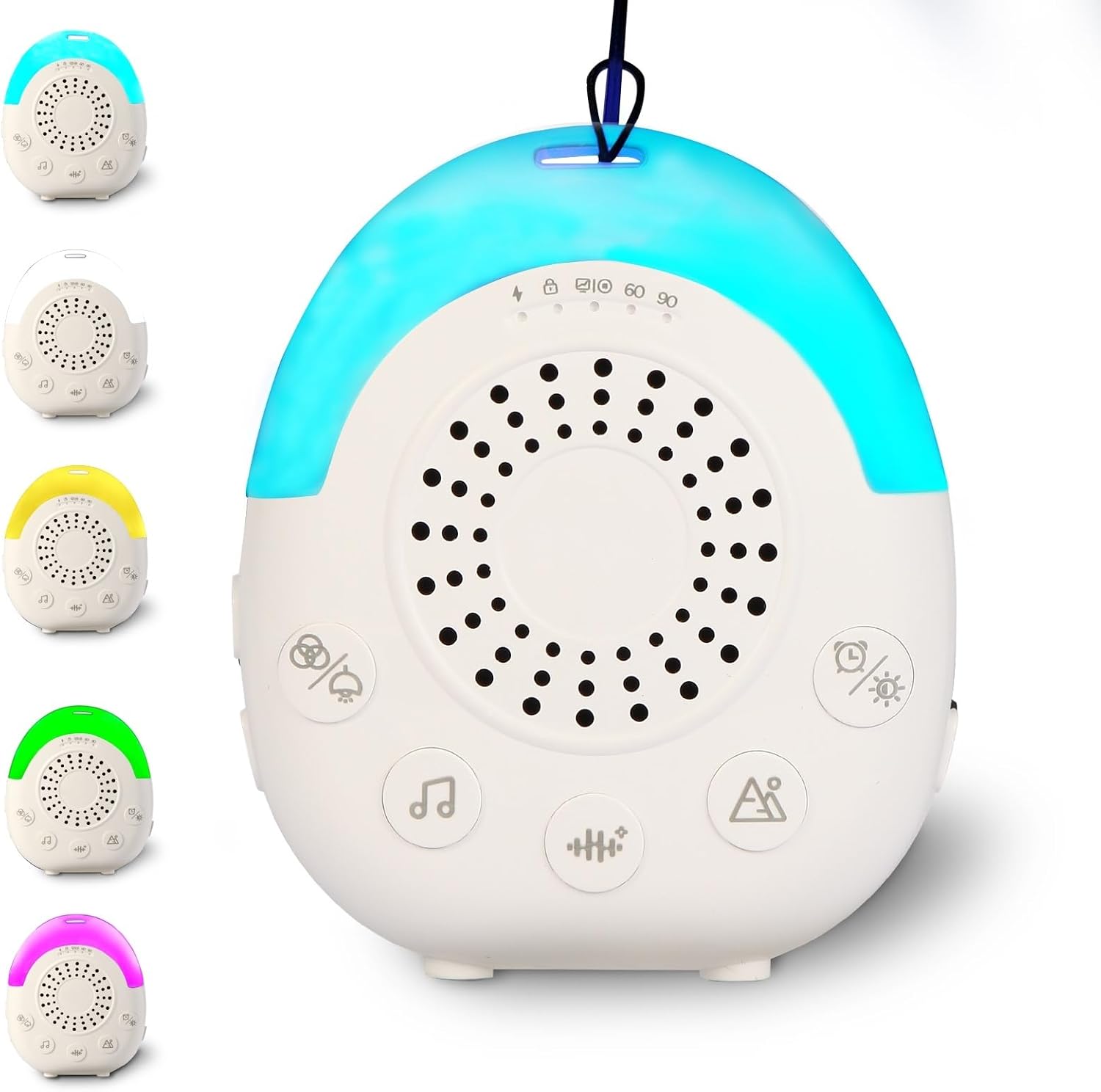 Baby Portable White Noise Machine with Night Light & Child Lock