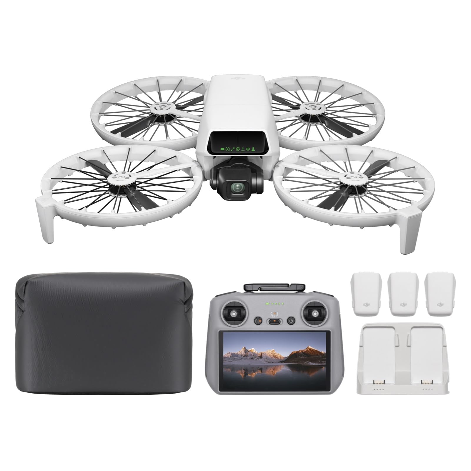 El Pack DJI Flip Vuela Más (Control Remoto con Pantalla RC 2), dron con cámara 4K UHD para Adultos, despegue Desde la Palma, Retorno automático, 3 baterÃas para un Tiempo máx. de Vuelo de 93 min