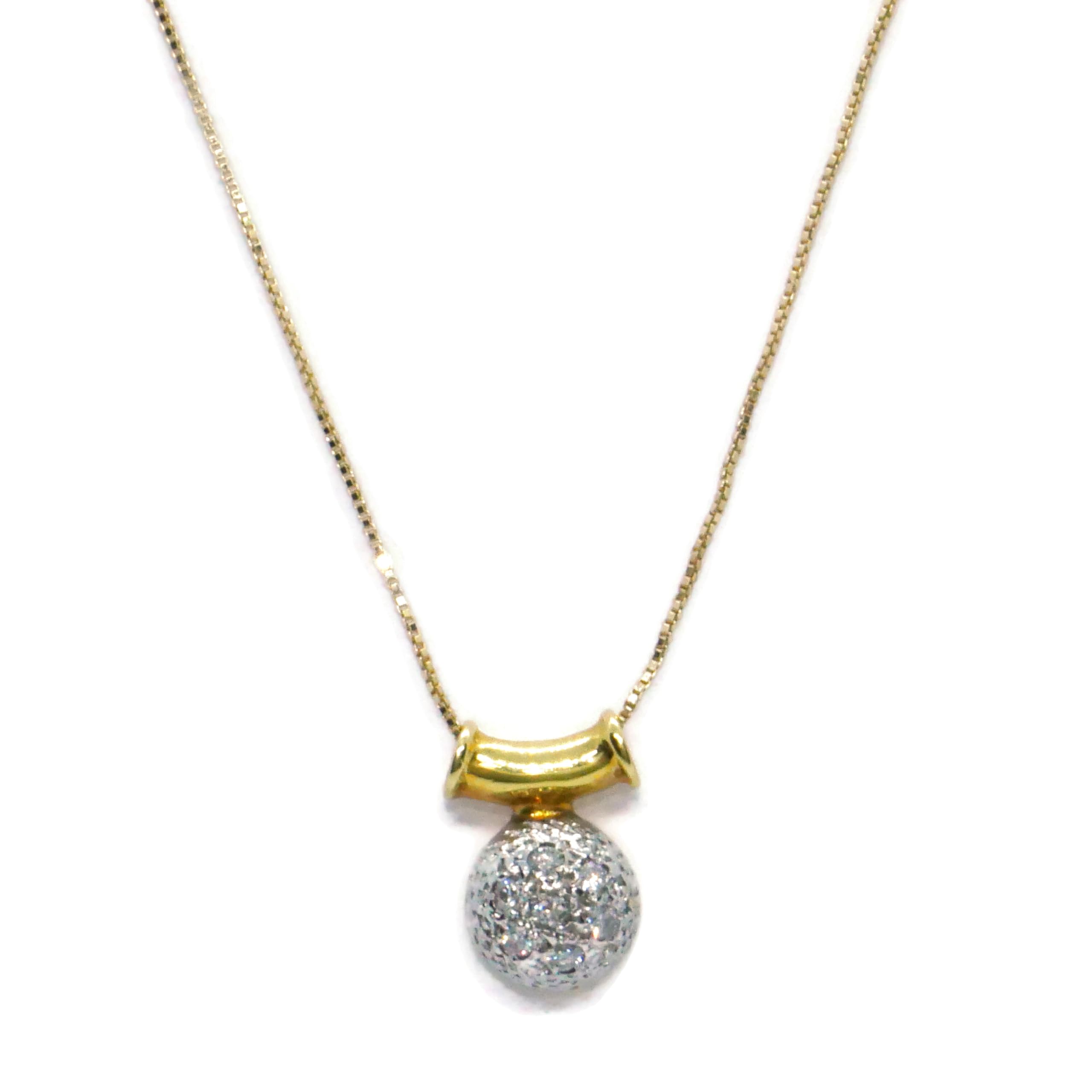 Never Say Never Colgante Oro 18k con Diamantes 0.07ct y Cadena Veneciana Ajustable 45 cm – Elegancia Minimalista de Lujo para mujer