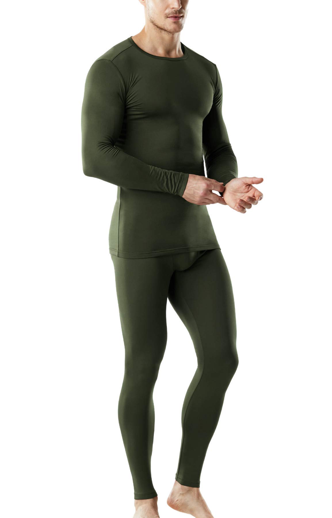 TSLA Men's Thermal Underwear Set, Microfiber Soft Fleece Lined Long Johns, Winter Warm Base Layer Top & Bottom Trousers