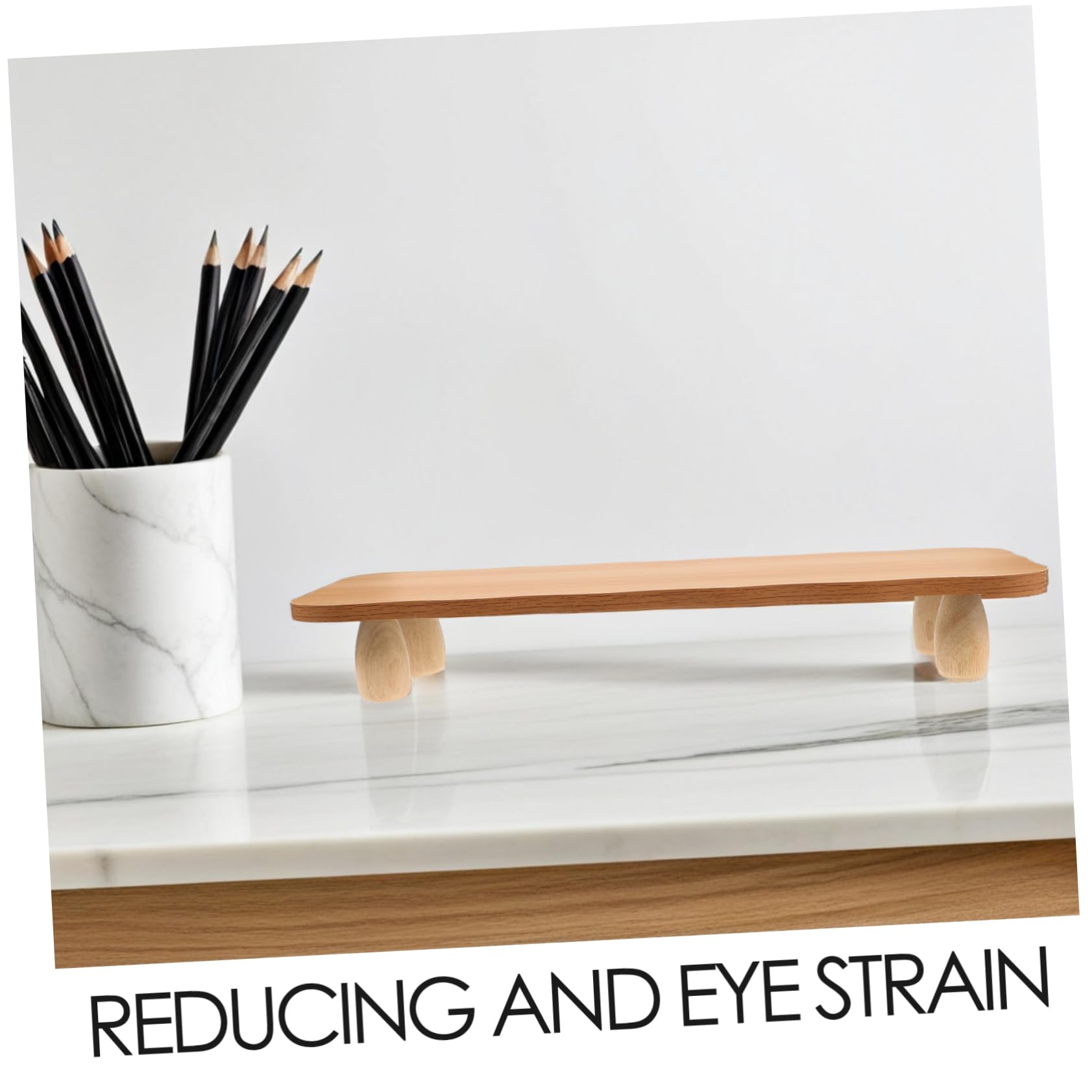 Gadpiparty Supporto Monitor da Scrivania in Legno, Rialzo Ripiano | Ufficio, Stile Minimal Moderno, Organizer per PC e Accessori, Design Sobrio e Pulito