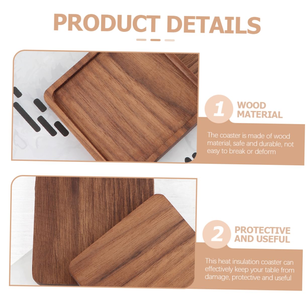 Gatuida 4 Posavasos de Madera Sintética Protectores y Multifuncionales Resistentes al Calor para Tazas y Bebidas Ideales para Restaurantes y Navidad