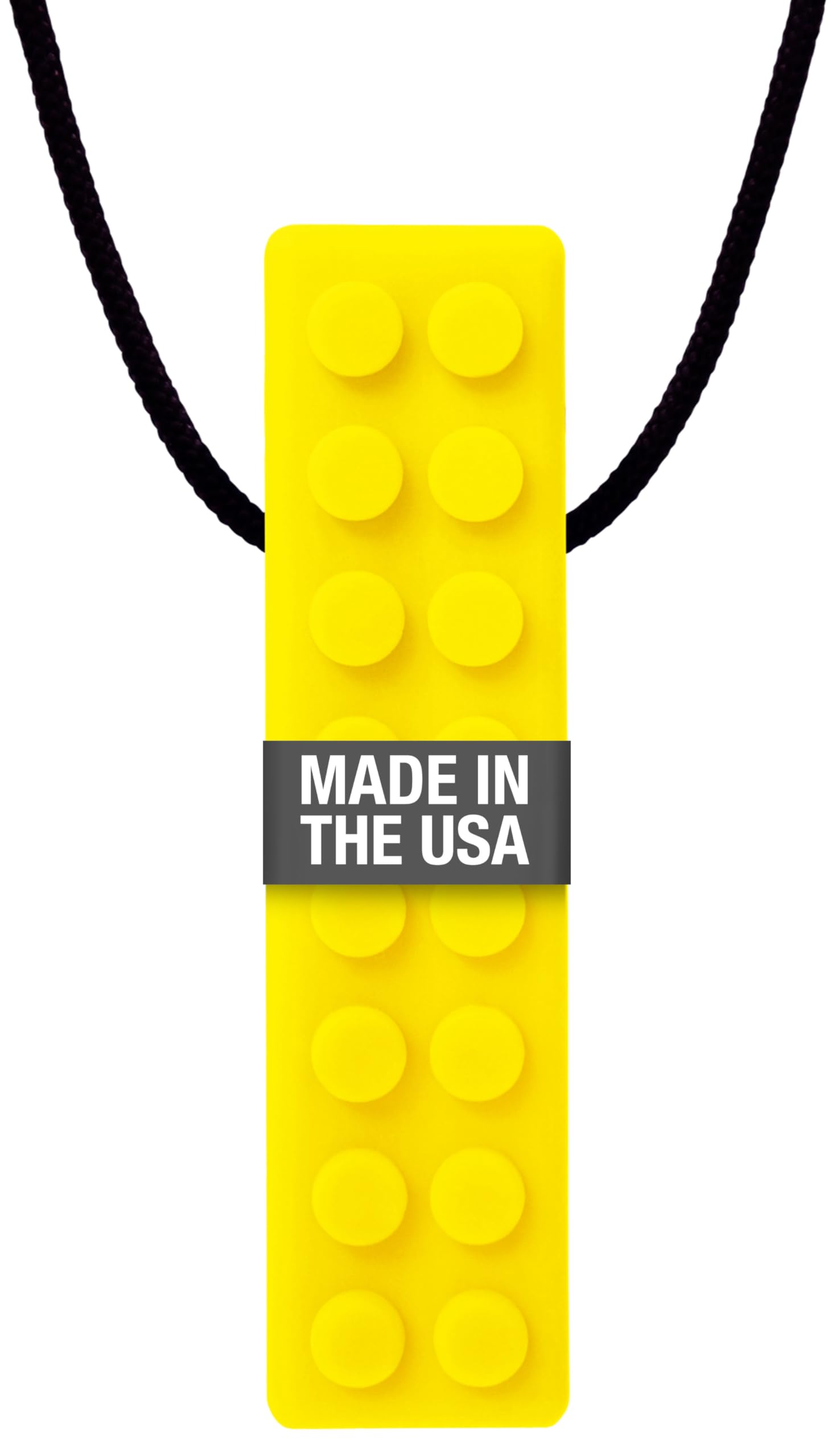 ARK Brick Stick, Chew Necklace for Sensory Kids and Adults, Oral and Hand Fidget for Autism, ADHD, SPD, Anxiety, Medical-Grade Textured Chew Necklace, Standard, Softest, Yellow