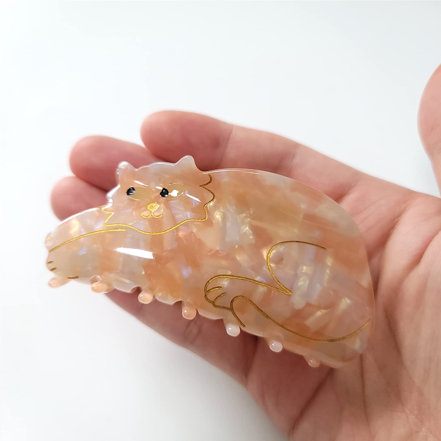 Ginger Cat Claw Clips,Cellulose Acetate Hair Clips,Big Claw Clips for Women - Image 3