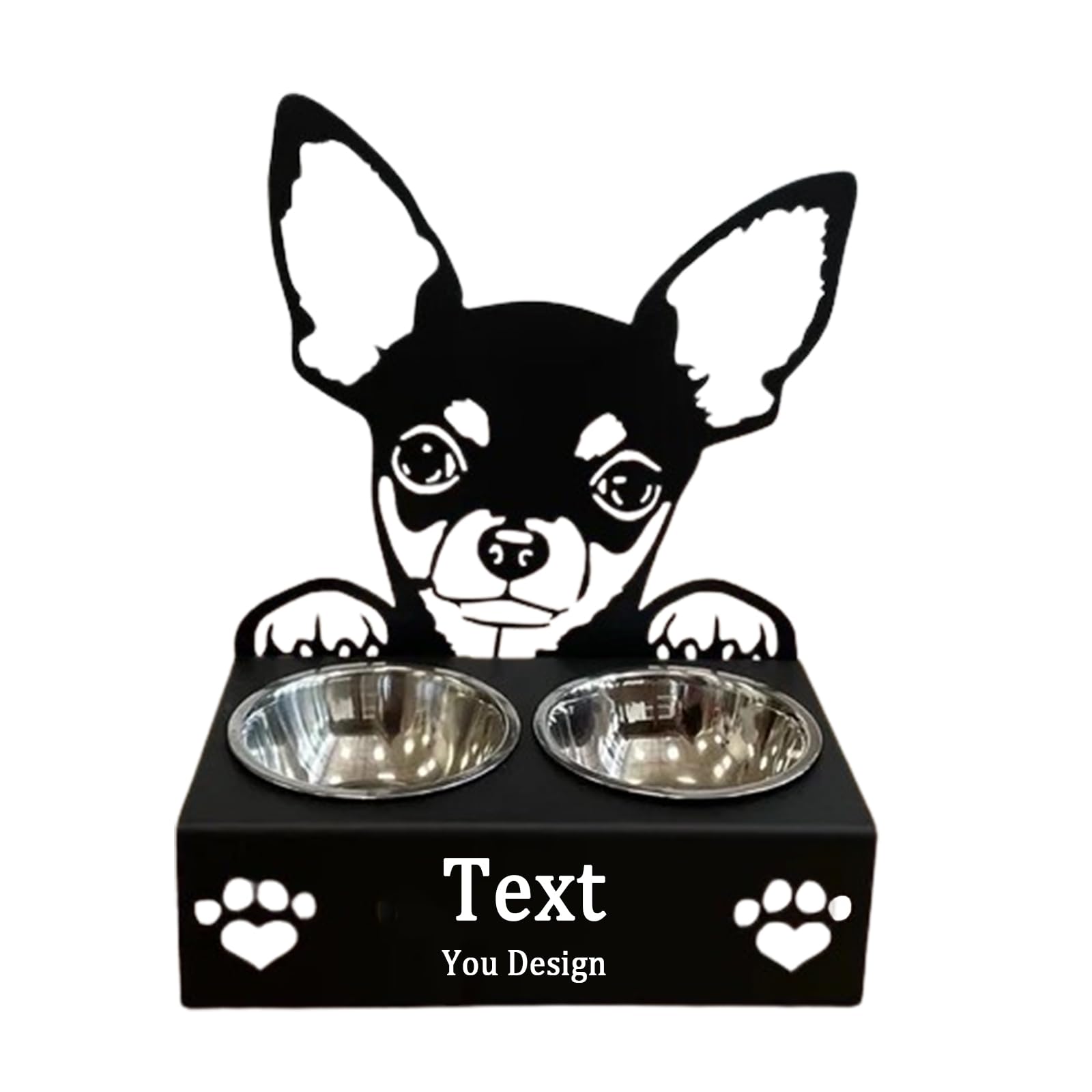 Personalized Dog Food Bowl,Customized with Your Pet'S Name for Indoor Cats Durable Stainless Steel Non-Slip Anti-Spill Easy Clean Pet Feeding Dish (Chihuahua)
