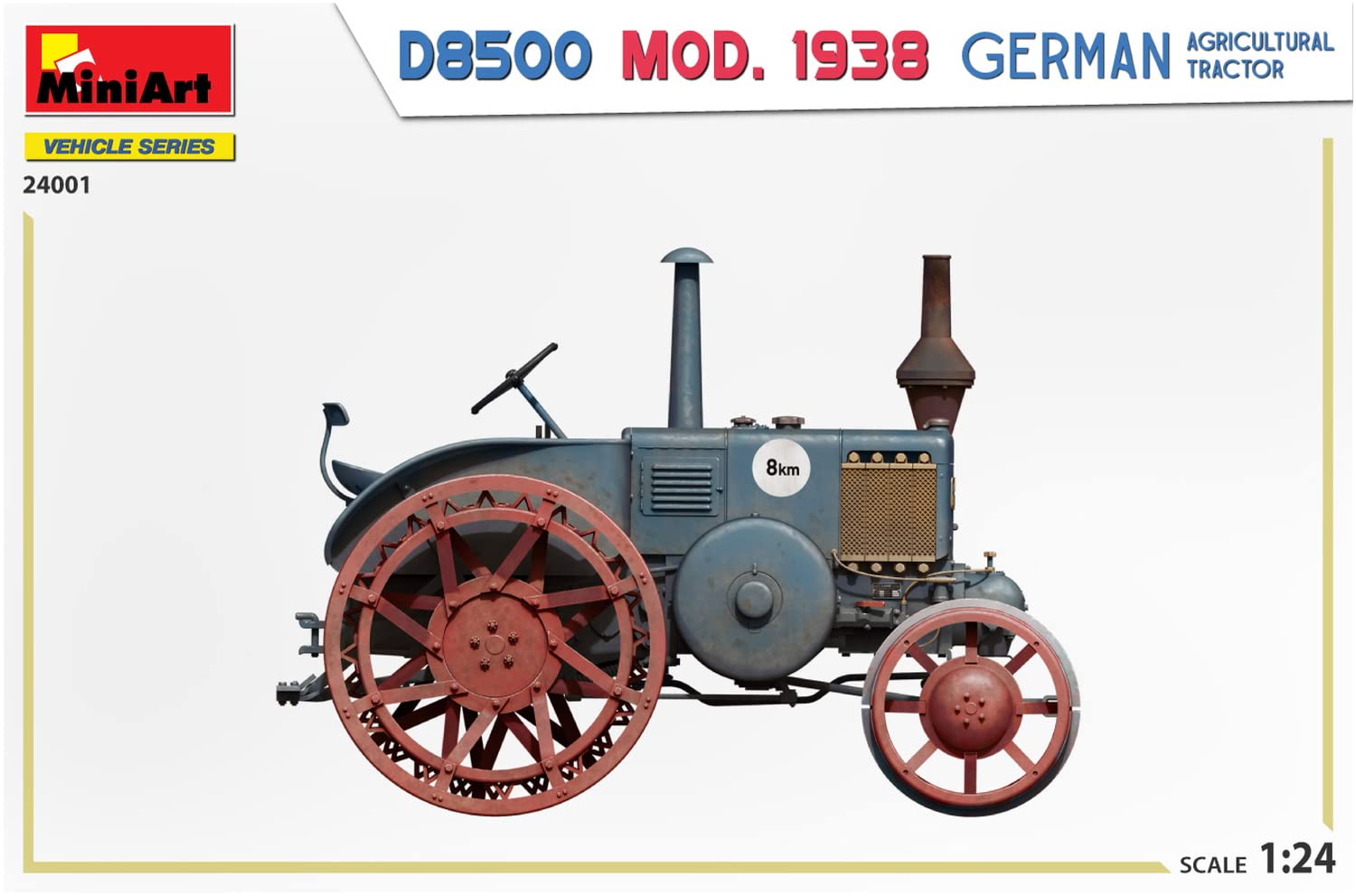 MiniArt 24001 1:24 DT. Tracteur agricole D8500 Mod. 1938- Reproduction fidèle, modélisme, kit Plastique, Bricolage, Hobby, Collage, kit modèle réduit, Assembler, Non Peint