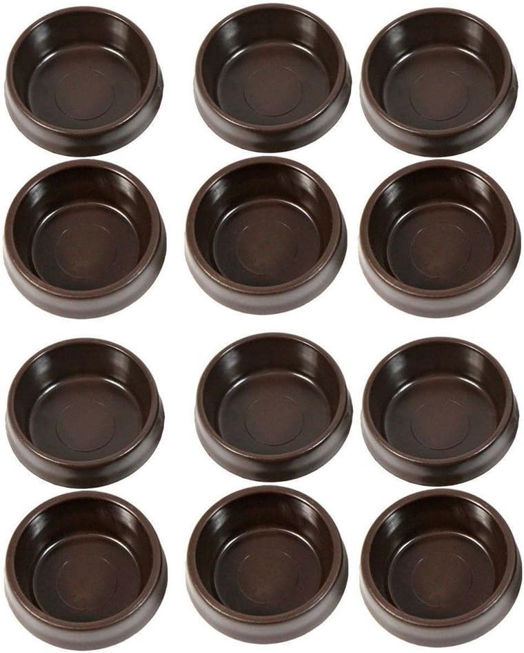 12 x Large Brown Castor Cups Chair/Sofa Carpet/Floor Furniture Protectors Caster