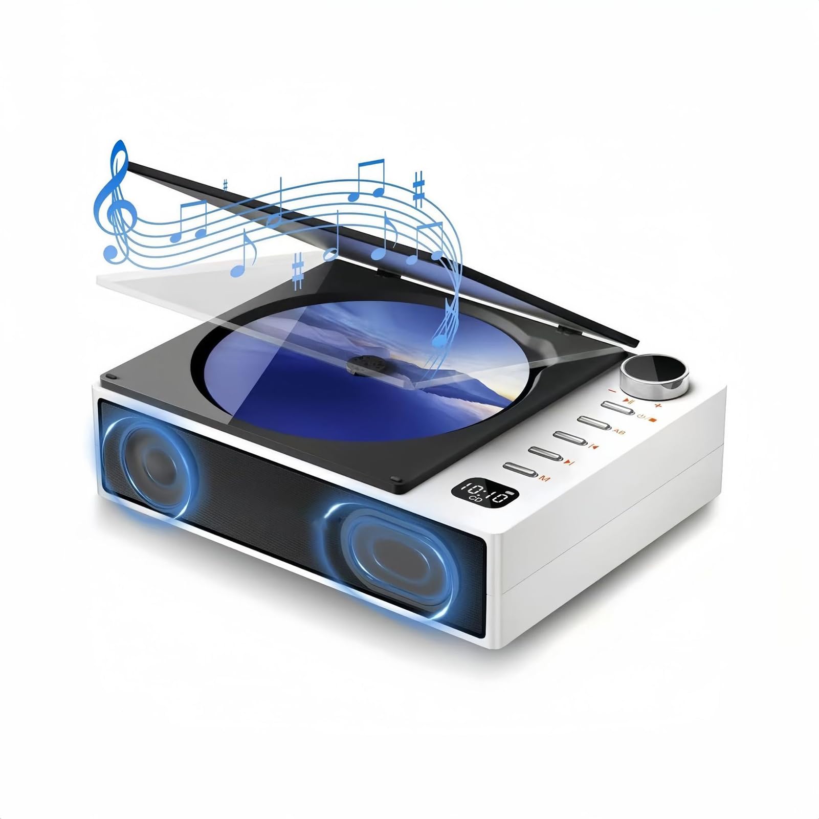 VBESTLIFE Lettore CD Portatile, Lettore CD Radio FM Bluetooth 5.1 con Telecomando, per la Riproduzione di Musica Yoga in Ufficio a Casa (WHITE)