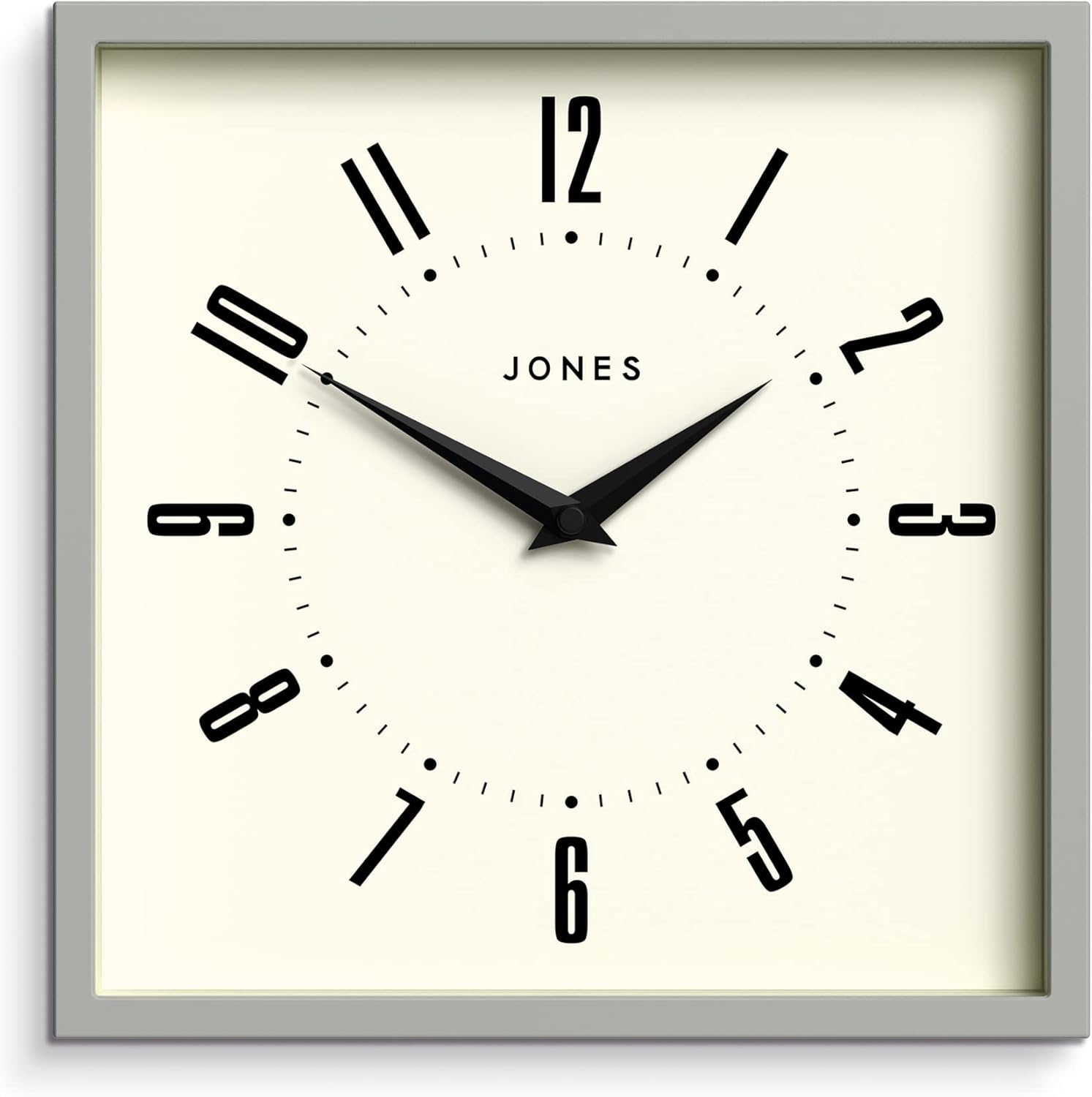 JONES CLOCKS® Box Retro Dial Wall Clock Square Clock