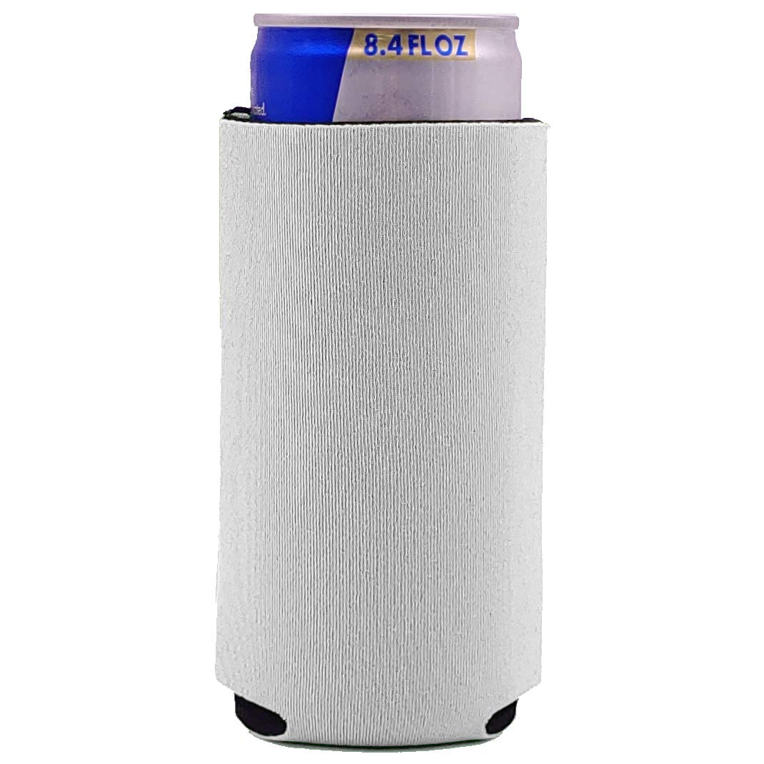 Blank 8.4 oz. Neoprene Collapsible Mini Slim Coolie (1, White)
