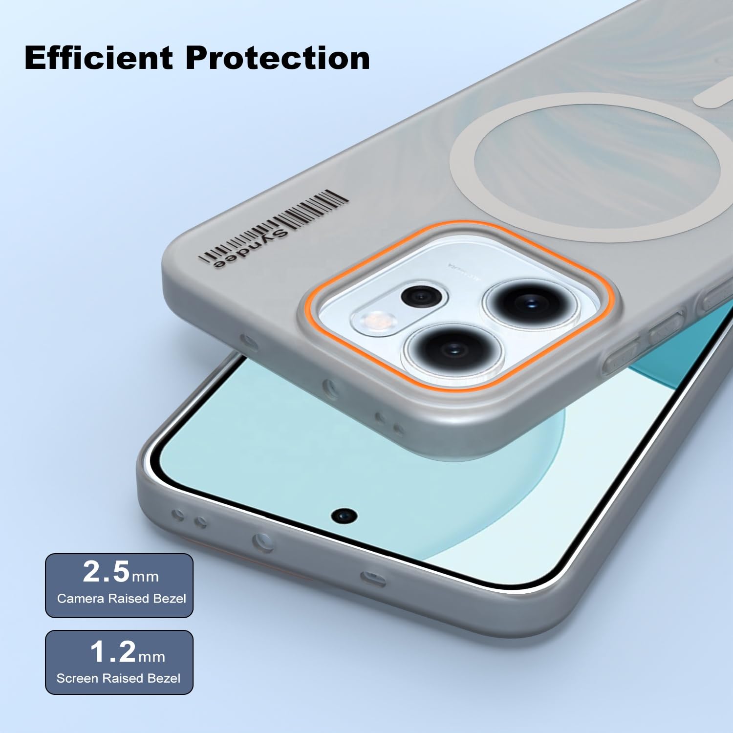 DL3 Mobilak Case Back Cover for OPPO Reno 14F / OPPO Reno14 FS, Sleek Frosted Translucent Back Only Compatible with Wireless Magnetic Accessories | Anti-Scratch Shockproof Phone Case (Gray)
