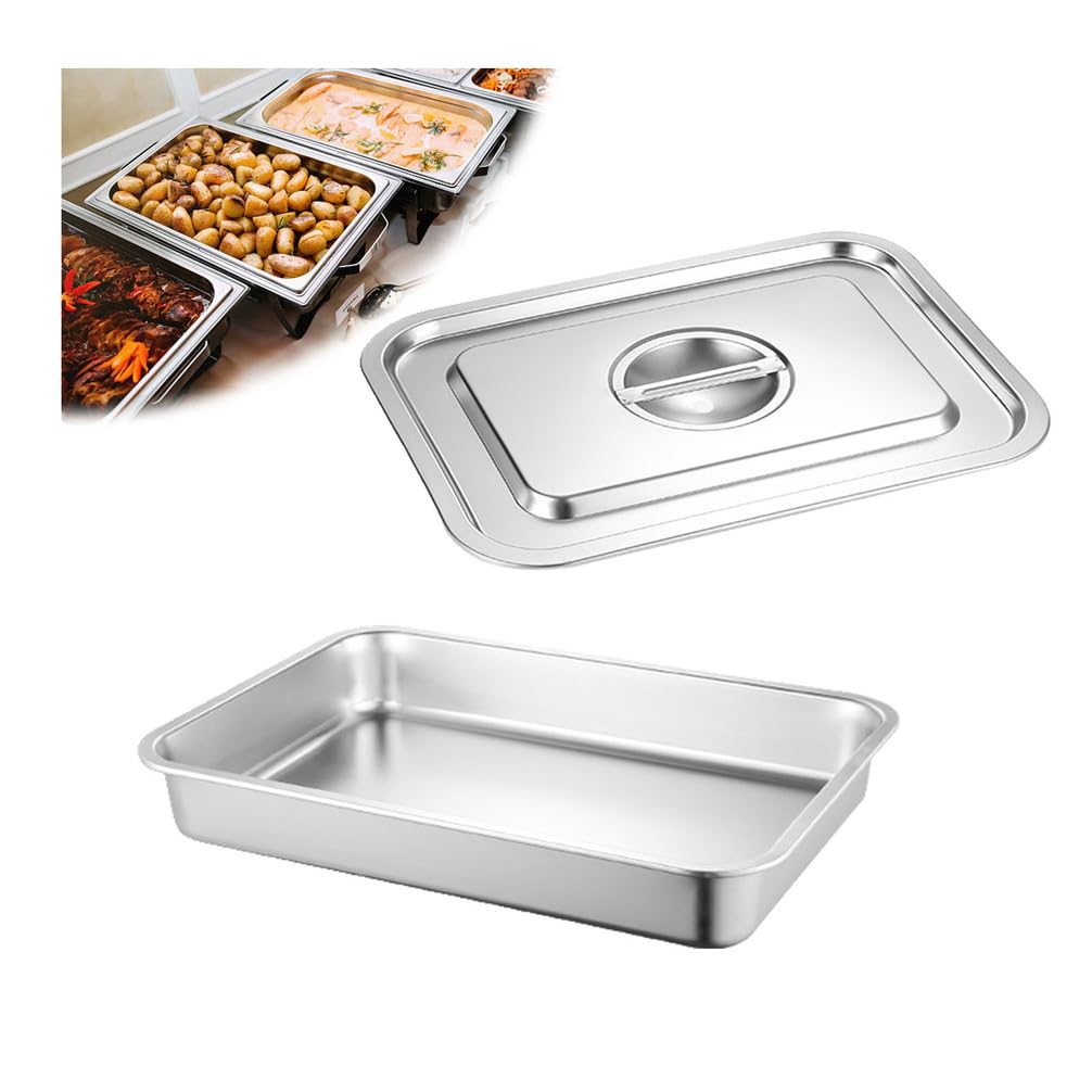 Contenedor De Ingredientes De Acero Inoxidable,Apilable Contenedores De Alimentos Gastronorm,Rectangular Recipientes para Alimentos,60 * 40cm,7cm