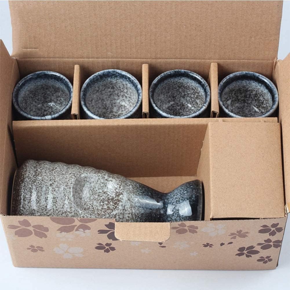 Sake Set of Cup, Wine Glass Set,Ceramic Cups, Crafts Wine Glasses,Japanese Retro Ceramic Cups Crafts Wine Glasses