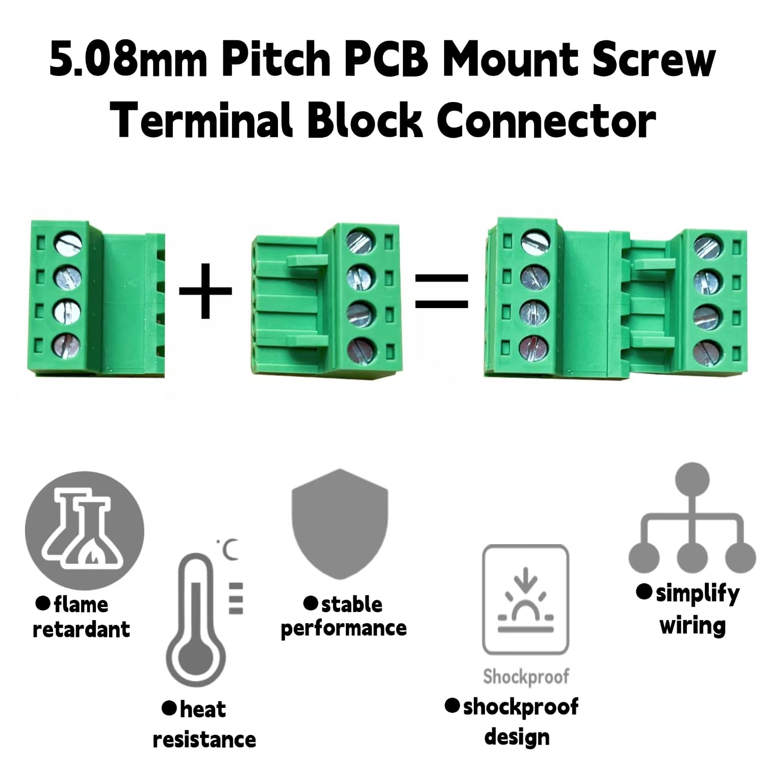 CenryKay 8Pcs 6 Pin 5.08mm Pitch DIY PCB Mount Screw Terminal Block Connector With 8pcs 6 Pin Phoenix Plug