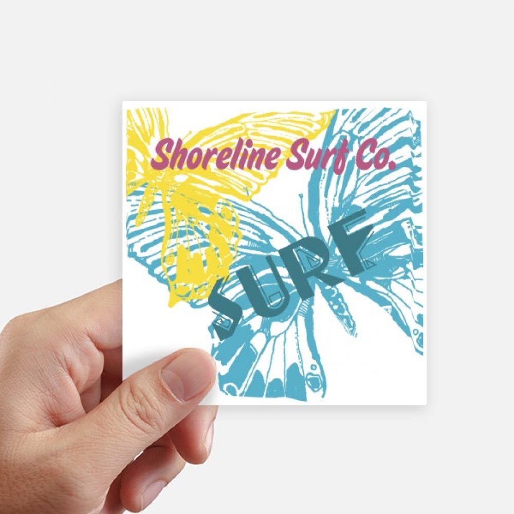 Autocollant carré surf papillon 10 cm pour personnaliser vos ordinateurs et valises