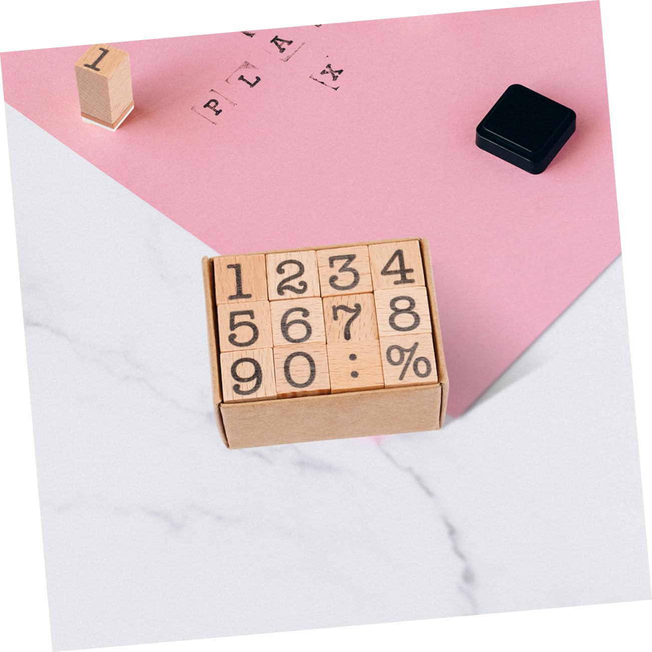 jojofuny 8 Set FRIBRI per il journaling timbro pianificatore francobolli del giornale francobolli decorativi in ​​legno francobollo decorativo per diario timbro numerico gomma da cancellare