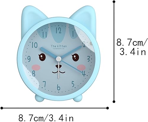 Miniatura 5 de Niños Lindo Animal PerroGato Despertador Silencioso No Ticking Silicona Reloj Noche Luz Reloj De Viaje