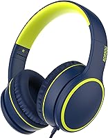 Vista 11 de RORSOU R10 - Auriculares para colocar sobre la oreja con micrófono, auriculares estéreo de graves plegables ligeros con cable sin enredos de 1.5M