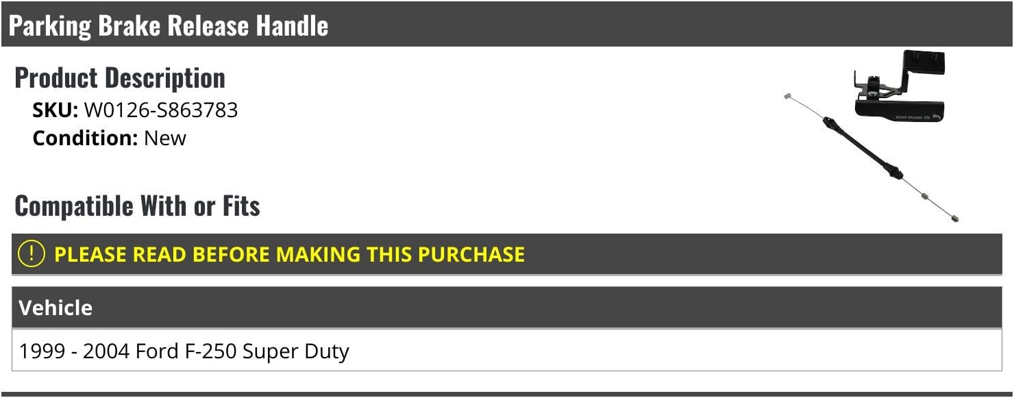 Marketplace Auto Parts Parking Brake Release Handle - Compatible with 1999-2004 Ford F-250 Super Duty