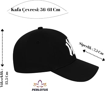 NY Sports Baseball Cap with Embroidery Logo Men's Unisex Adjustable Metal Buckle Cap BLACK
