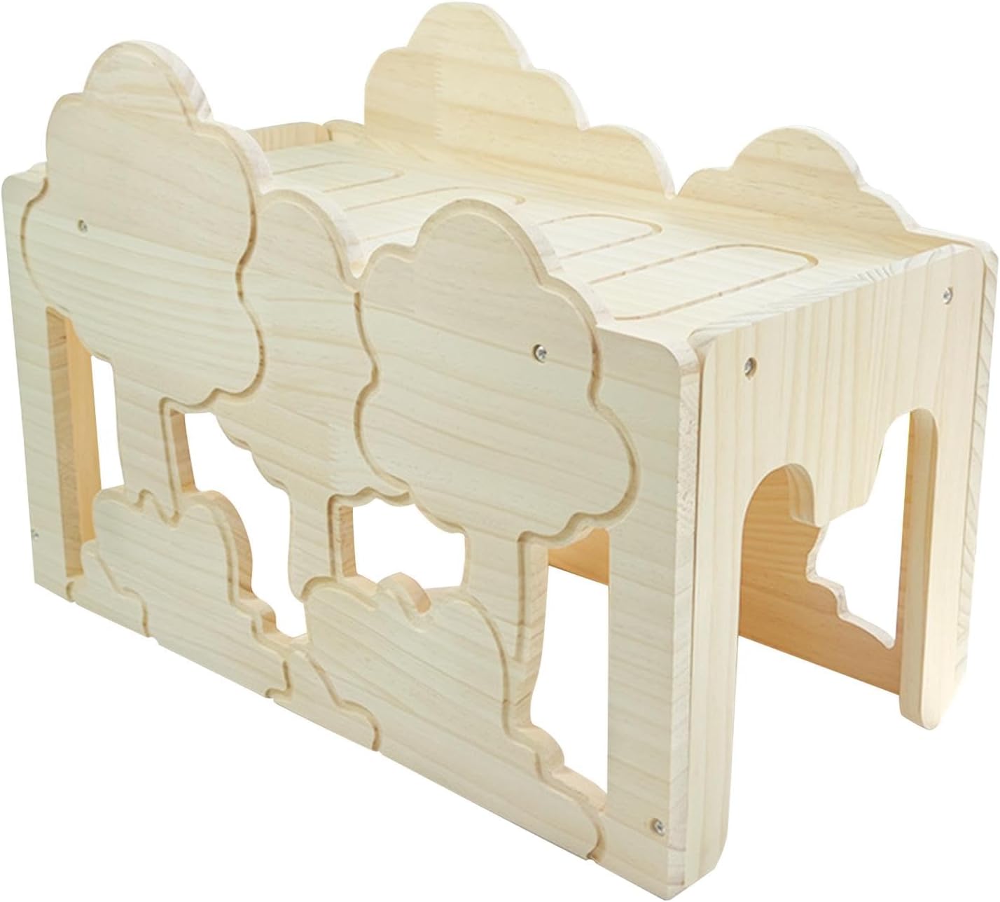 Bunny House Habitat Decor Sleeping Nest Solid Wood Hamster Hideout Small Pets Activity Toy for Rabbit Gerbil Hedgehog Hiding, Style I