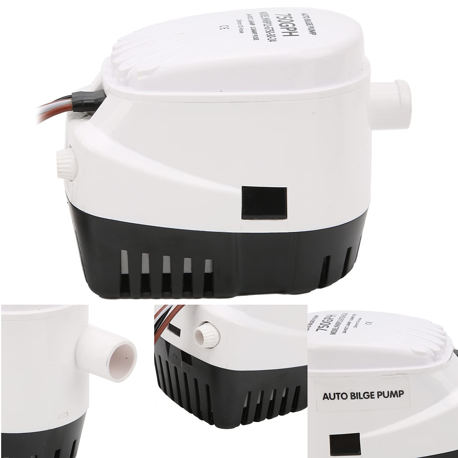 Keenso Pompa di Sentina Automatica Sommersa 24V 750GPH, Pompa Sommersa