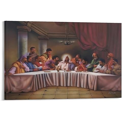 Redamancy African American Black Last Supper Poster Canvas Wall Art Posters For Room Aesthetic And Decor Poster For Bedroom Living Room Bathroom Kitchen Office Decor 08x12inch(20x30cm) Frame-style