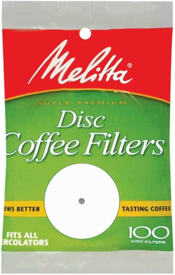Melitta 3.5 Inch White Disc Coffee Filters (Pack of 2)