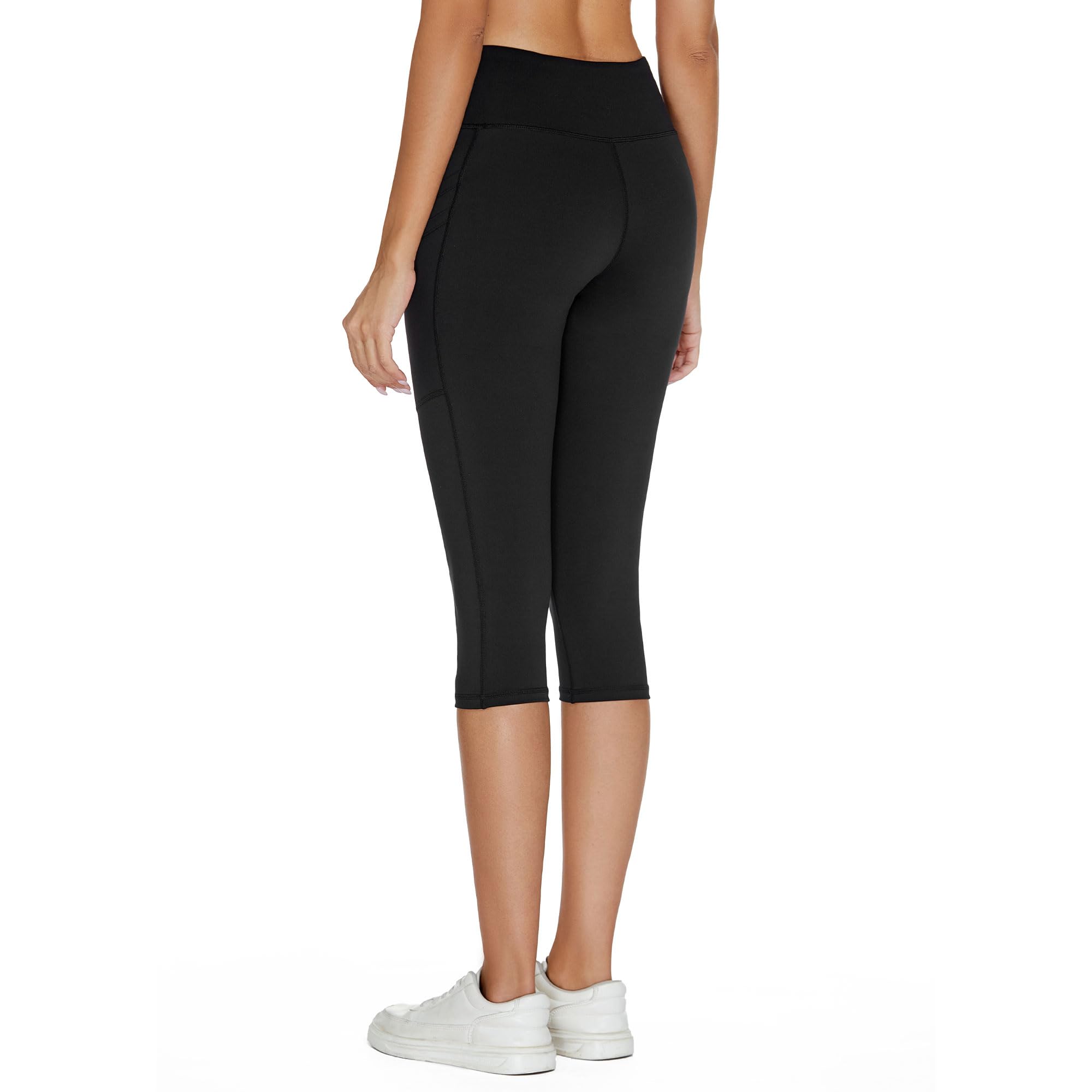 adorence 3/4 Leggins Sportivi Donna con 5 Tasche, Leggins Estivi Donna Vita Alta, Leggings Corti Yoga Opaco