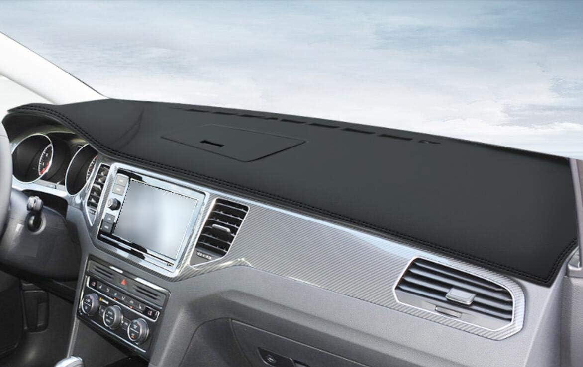 Black Leather Car Dash Mat Dashboard Cover Dash mat Interior Pad for Volkswagen Golf Sportsvan 2018-2021