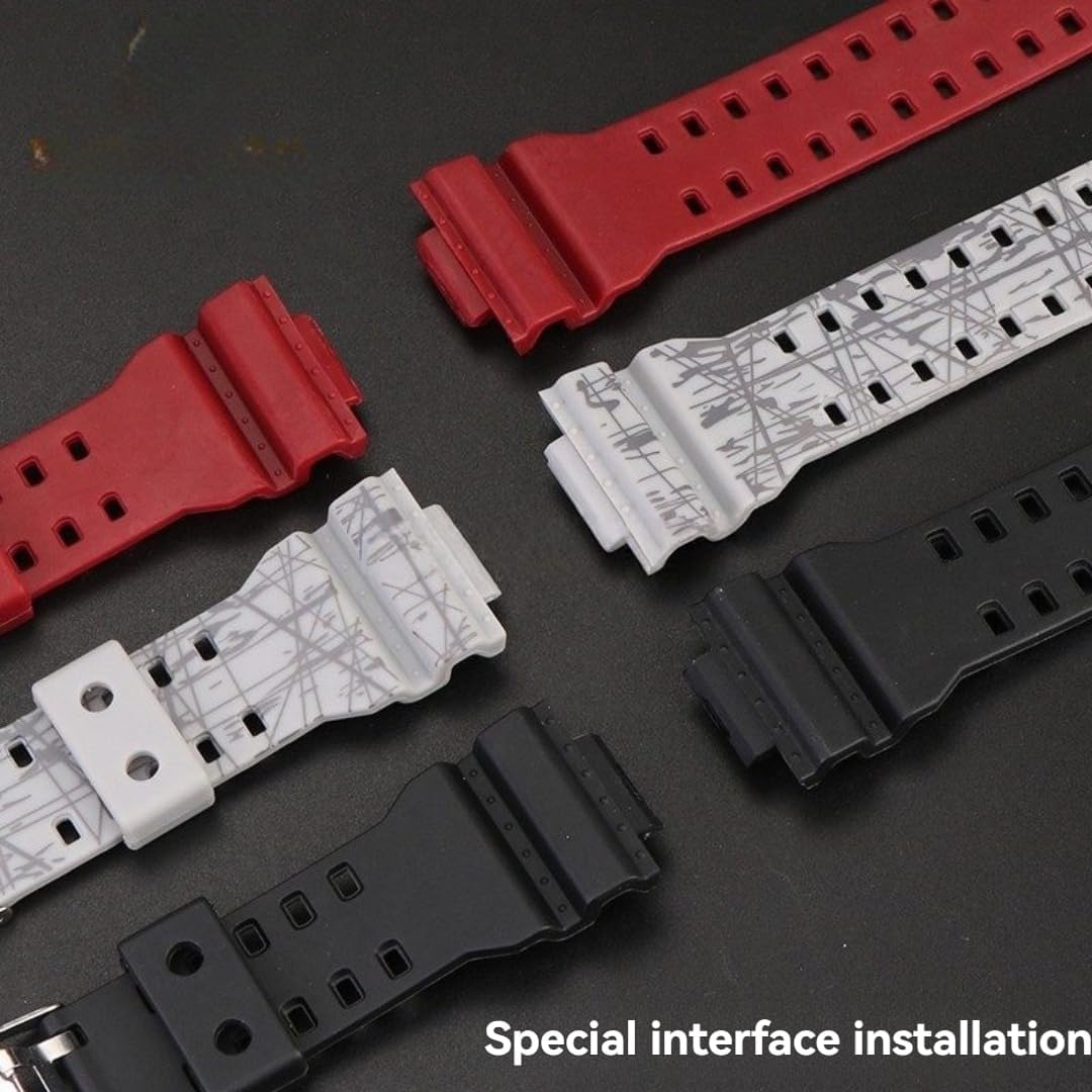 For GA110 Black Gold GA100 Men's Style GA140 Water-Resistant Rubber Resin Strap 16mm image 5