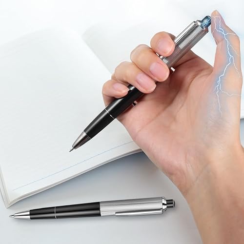 Miniatura 8 de NUOBESTY 5 bolígrafos eléctricos impactantes  Juguetes de broma para estudiantes de oficina y escuela, divertido artilugio, negro, 5.70 pulgadas