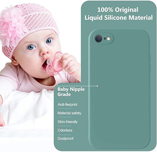 Miniatura 7 de Vooii Funda para iPhone SE 20223rd2020, iPhone 87, silicona líquida mejorada con bordes planos protección de cámara forro de microfibra suave