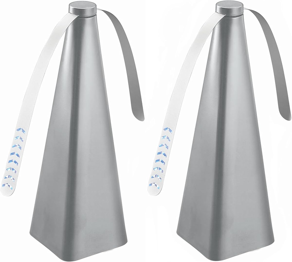 Treva Bug Fan, Fly Deterrent with Holographic Blades to Clear Bugs, Mosquitoes, and Flies, Battery Powered Fly Fan, Silver (2 Pack)