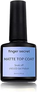 Top Coat Gel Matte Top Coat Gel,Nail Polish Protective Gel,Nail Art Top Coat for Long Lasting Professional Nails LED Soak Off Gel Nail Polish Portable Salon -0.27oz