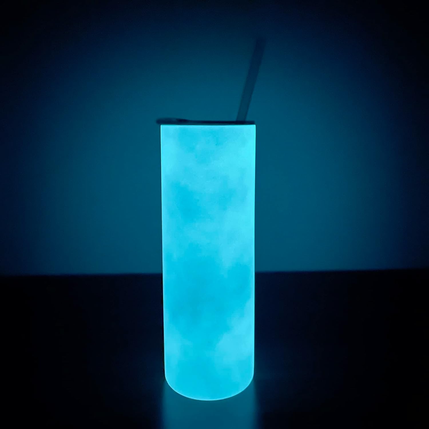 Hogg 20 oz Glow in the Dark Sublimation Tumblers (9 Units) - Bundle, Sublimation Blanks, Glow in the Dark Tumbler, 20oz Skinny, Blank Cups with Lids and Straws, 3 Green 3 Red 3 Blue Bundle