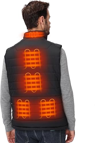 Miniatura 8 de Sevdiea Chaleco térmico para hombre con batería incluida, 16000 mAh, 7.4 V, chaleco térmico para hombres de caza, chalecos eléctricos con calefacción