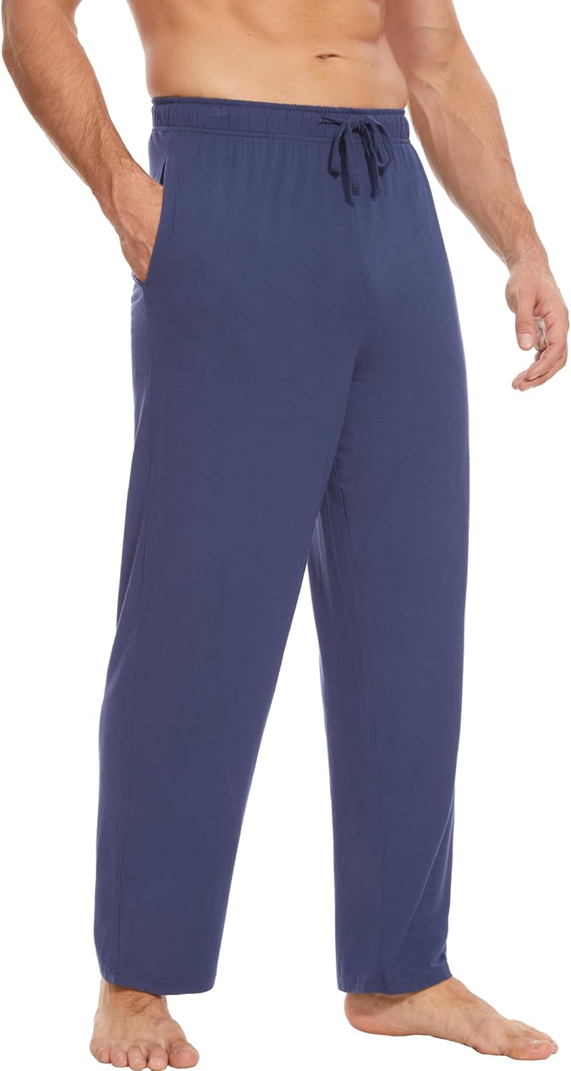 GYS Men's Bamboo Viscose Pajama Pants, Soft Sleep Lounge Pants Comfy Pj Bottoms with Pockets & Drawstring