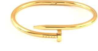 JewarHaat Gold Plated Open Cuff Bangle Bracelet For Women Statement Brushed/Hammered/Textured Bracelet Jewelry Love Gift for Her
