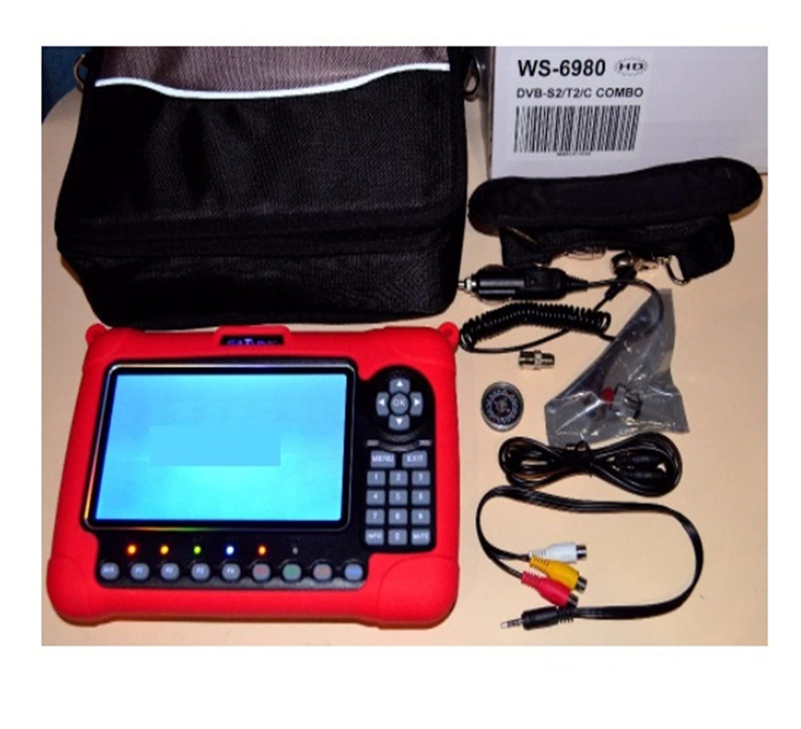 Buscador de satélites, Medidor de buscador satélite Digital Pantalla LCD HD 7 Pulgadas DVB-S2 DVB-T2 DVB-C Analizador Espectro Constelación