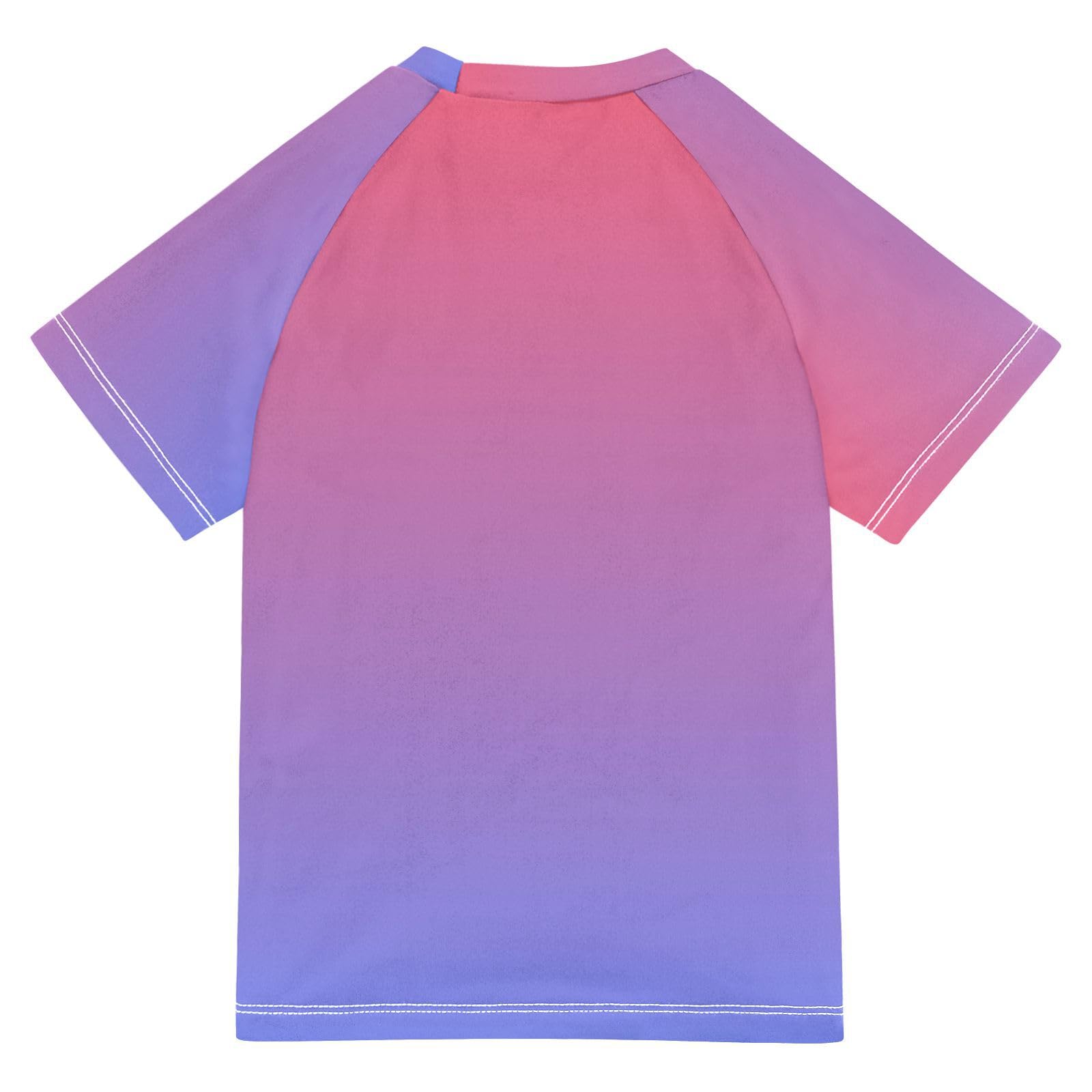 Kids Bathing Suits Boys Short Sleeve Teen Rash Guard Swimsuit 3T Blue Red Gradient (2)