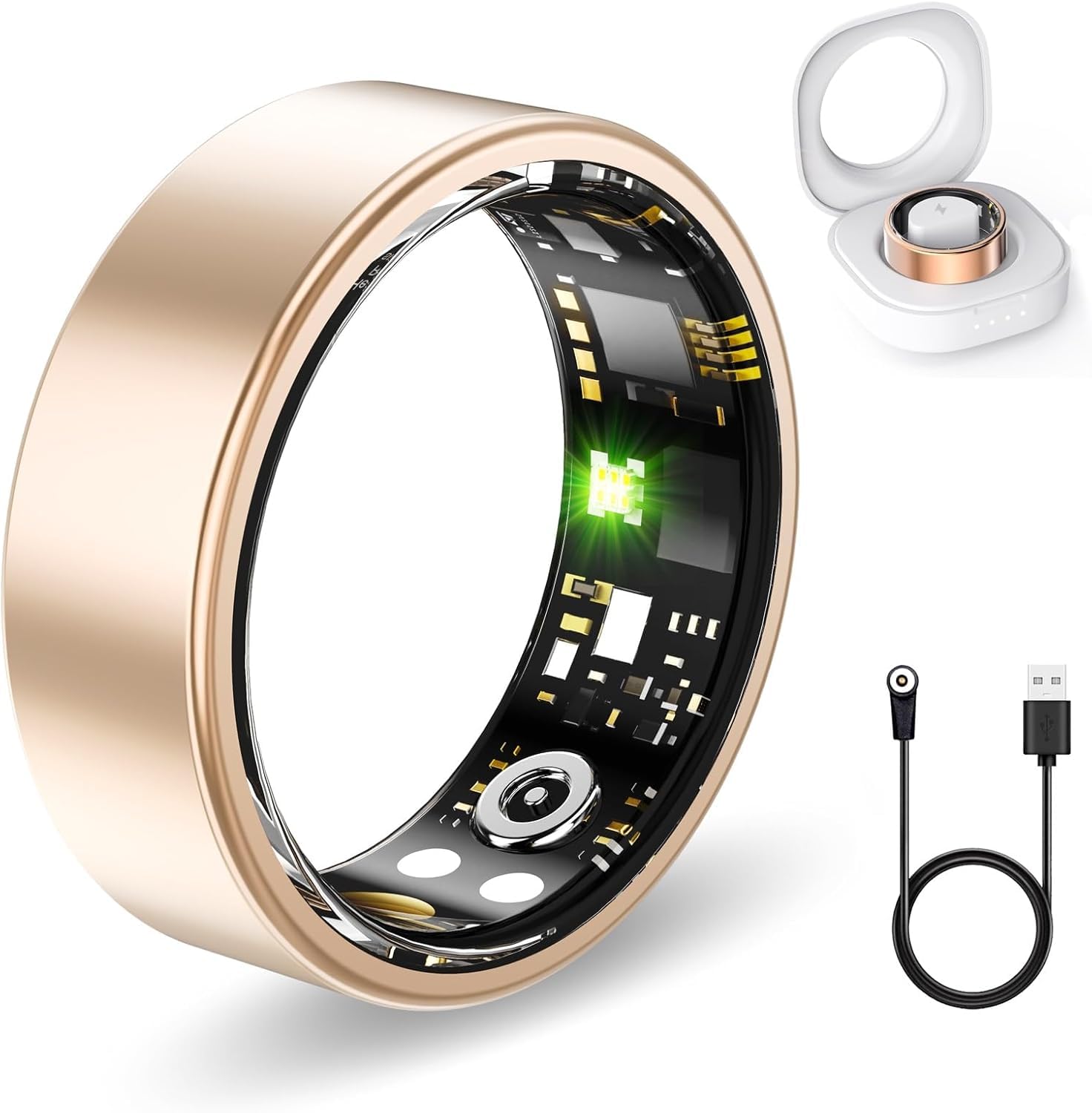 Smart Rings for Women Men Fitness Ring with Heart Rate Blood Oxygen HRV Pressure Sleep Tracker Step Tracker