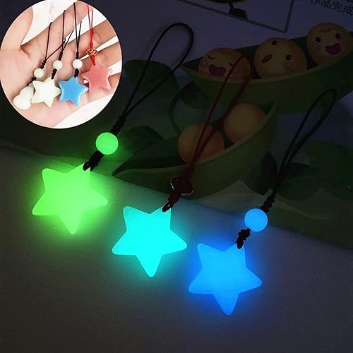 Miniatura 9 de Llavero luminoso de estrella de moda, colgante de bolso de mano, unisex, llavero con dije que brilla en la oscuridad para parejas