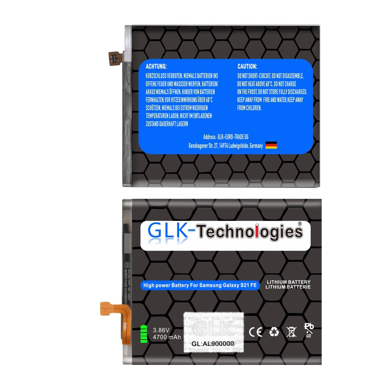 GLK-Technologies® High Power Ersatzakku kompatibel mit Samsung Galaxy S21 FE 5G SM-G990 EB-BG990ABY Battery accu 4700mAh Akku inkl. Profi Werkzeug Set Kit NUE 2026 B J