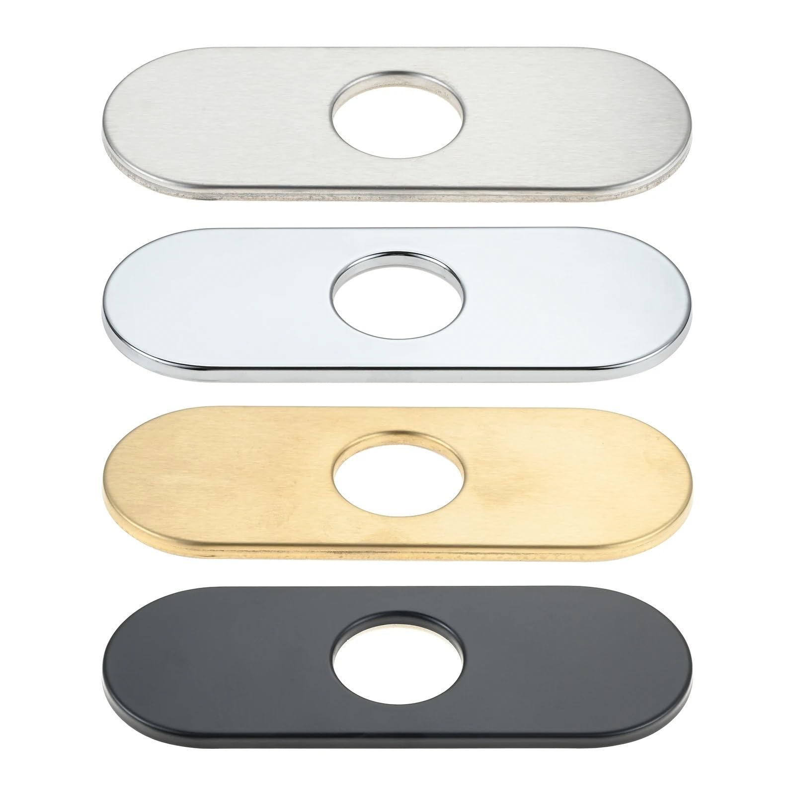 Xinglongs Brushed Nickel Wall Split Flange 4 Pcs Sink Base Decorative Panel Faucet Deck Plate Tap Cover Bathroom Escutcheon Plates Hole(Brushed Nickel)