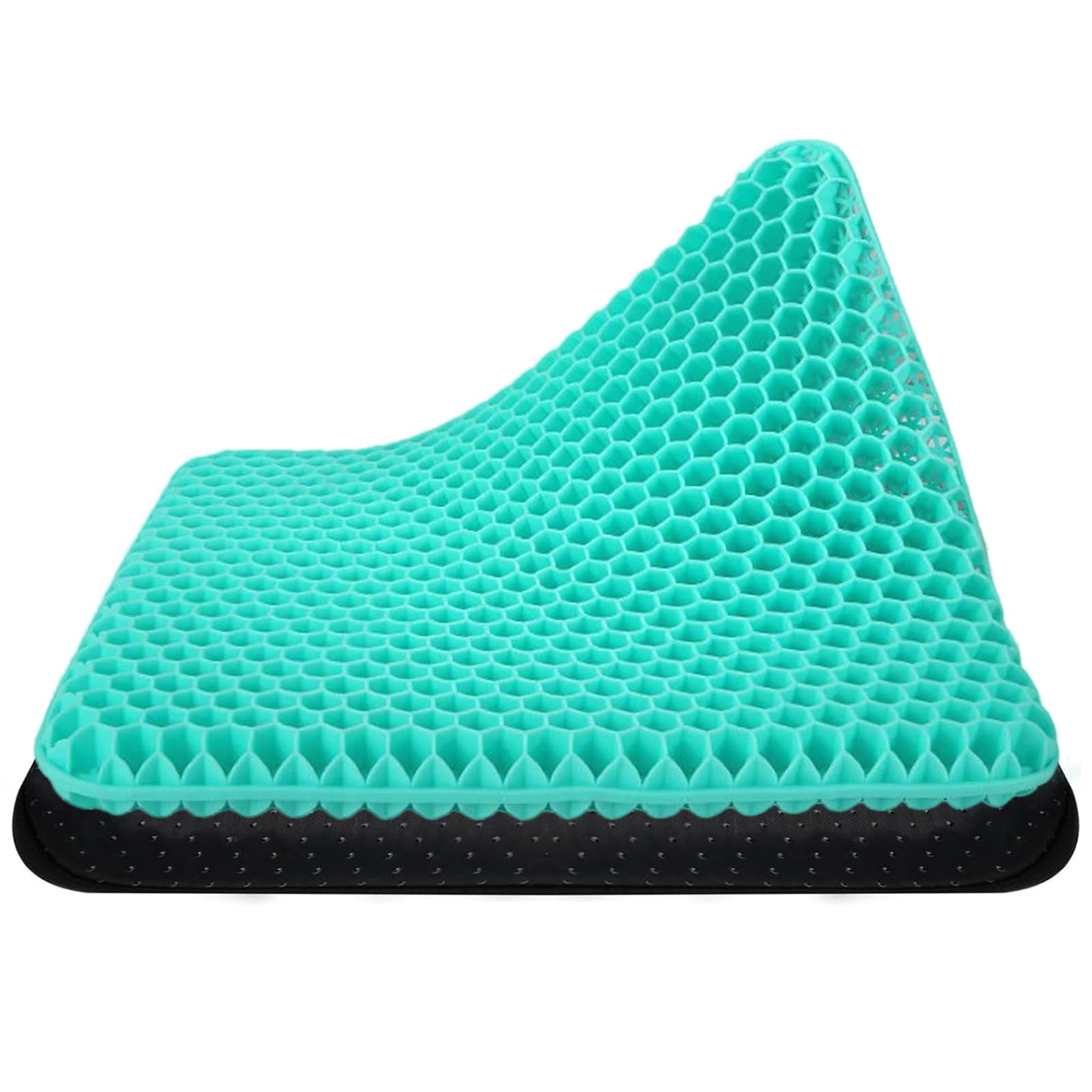 inaepeak Cojín de asiento de gel para sentarse durante mucho tiempo, cojín de panal transpirable con cubierta de malla antideslizante, cojín de gel fresco para aliviar la presión, para silla de