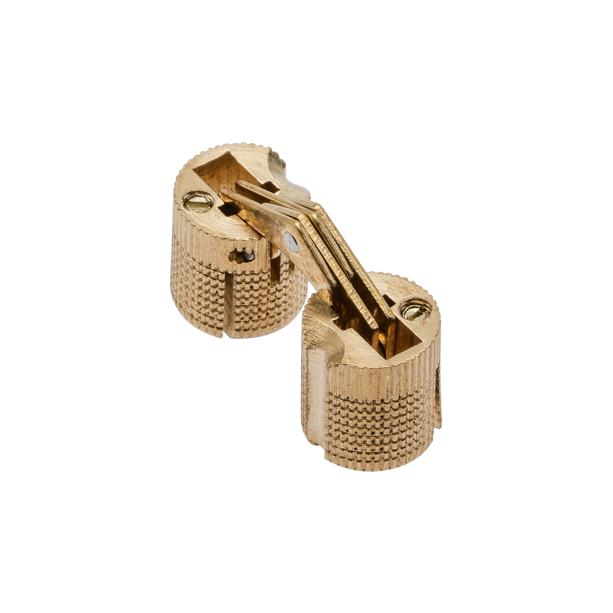 GTV 14mm Diameter 7kg Solid Brass Concealed Cylinder Hinge for Furniture Flaps Invisible Furniture Hinge Gold Set of 2