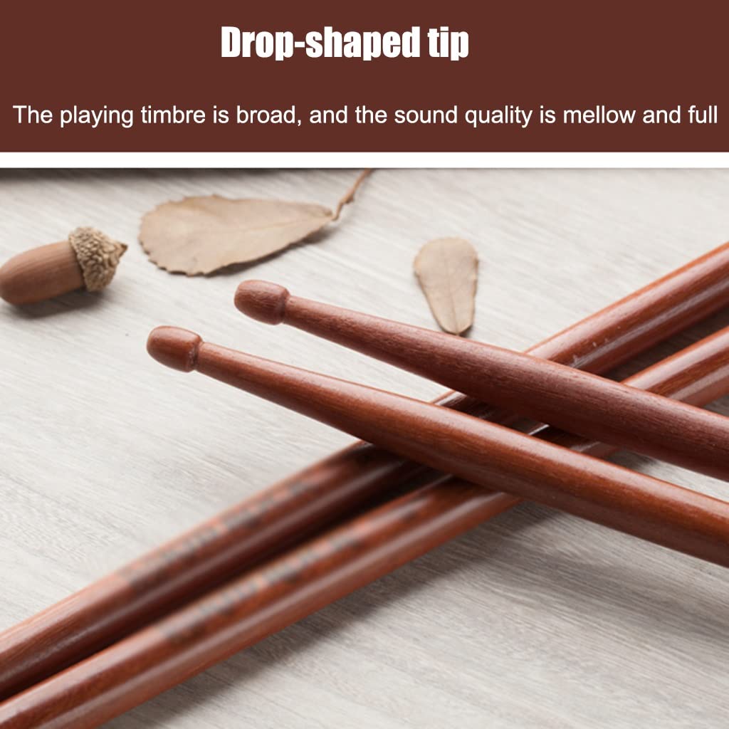 Baquetas Batería 1-3 Pares, Niños Y Niñas Principiantes Practican Baquetas De Palisandro 5A, con Punta En Forma De Gota, Apta para Principiantes, Accesorios De Percusión