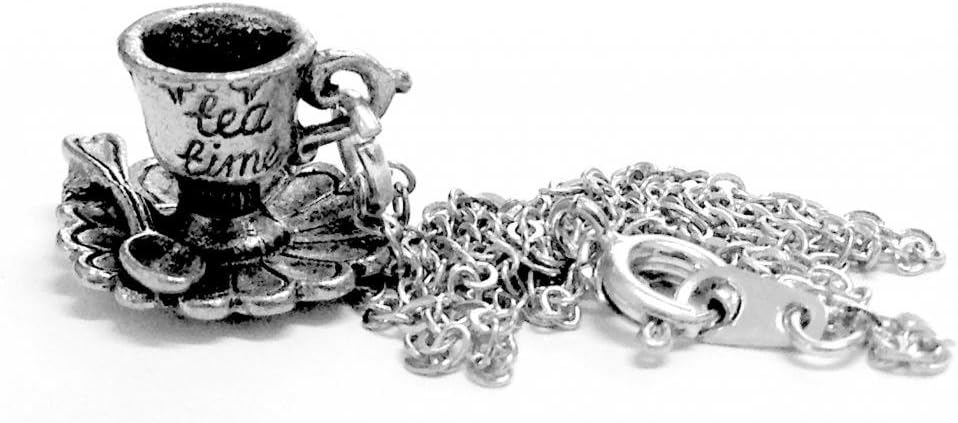 Beautifully Detailed Tea Time Miniature Cup Necklace Sil - Brand New - Gift Boxed